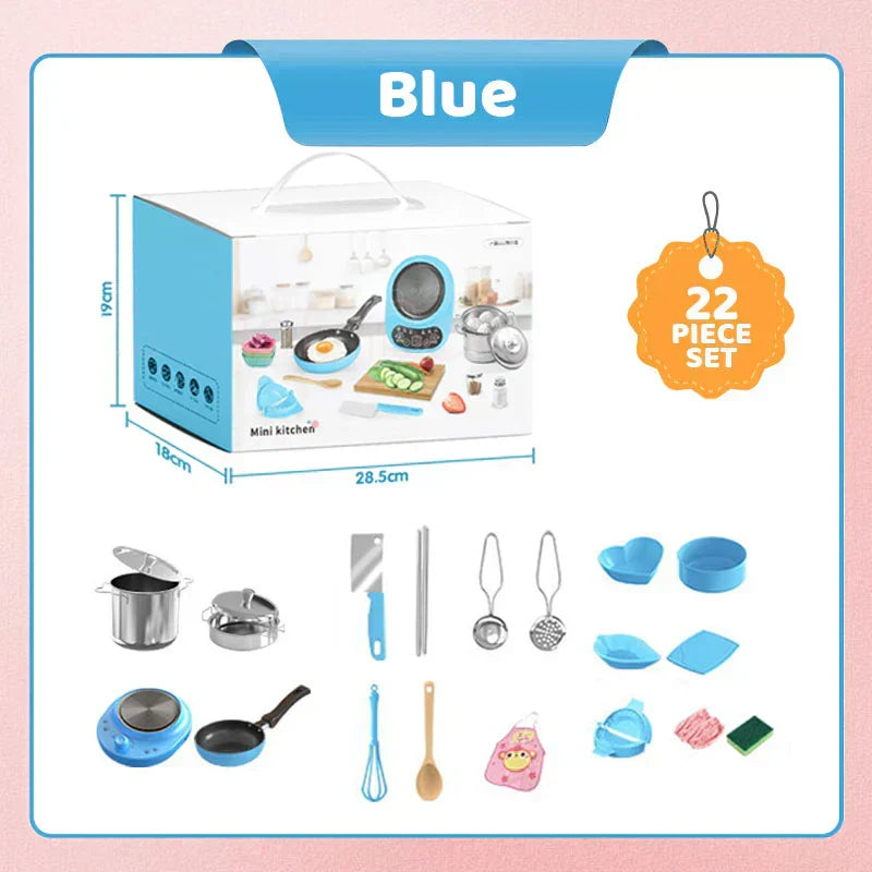 👧🏻 60% OFF NOW! 🎉 Kids' Realistic Mini Kitchen Set – 22 PCS, Sound & Light, Educational Play 🍳📦
