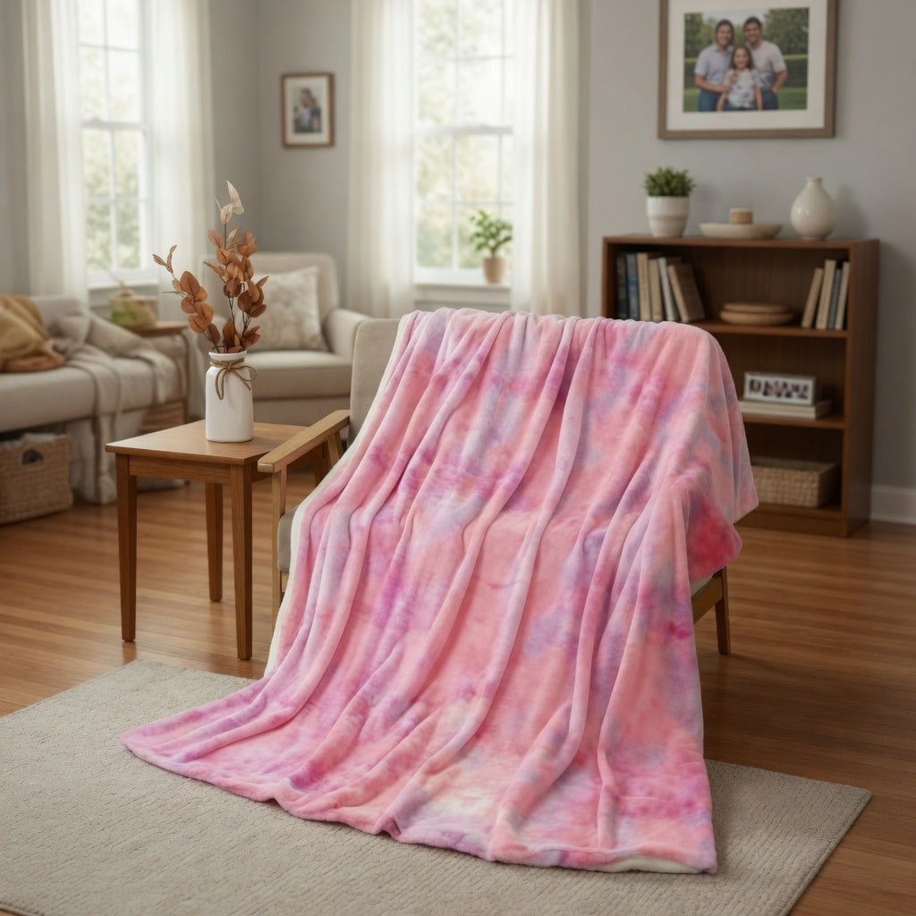 Ultra-Soft Tie-Dye Plush Throw Blanket