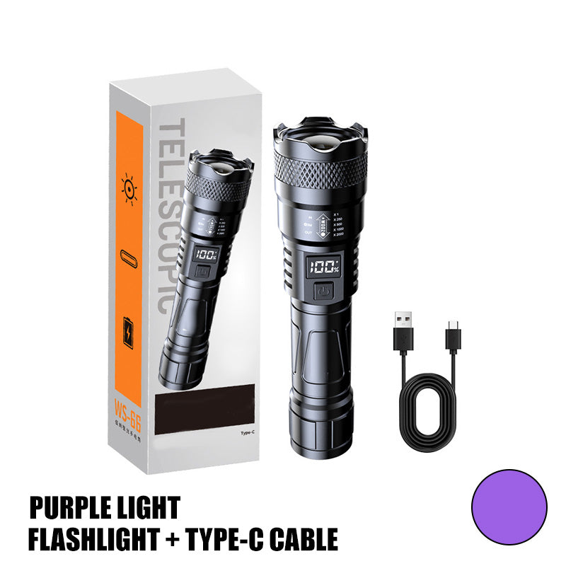 🔦 LED Strong Light Retractable Flashlight | Year-End Mega Sale 50% OFF | Zoomable Beam & Adjustable Length | Rechargeable for Outdoor & Emergency Use 🚀✨