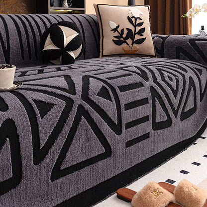 ✨Soft, non-slip plush sofa cover