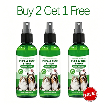 🥳2026 HOT SALE🥳🍃🐾 50% OFF! Natural Flea & Tick Spray – Peppermint & tea tree oil, safe for cats & dogs. Soothes itchy skin, no harsh chemicals. Just spray & go. A gentle pest solution. 🌿✨
