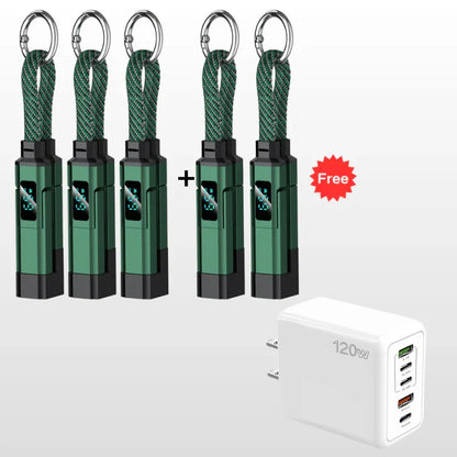 🔥Limited Time SALE 50% OFF🔥4-in-1 Digital Display Keychain Charging Cable