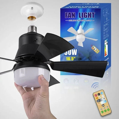 2-in-1 Portable Ceiling Fan & Light With Remote Control