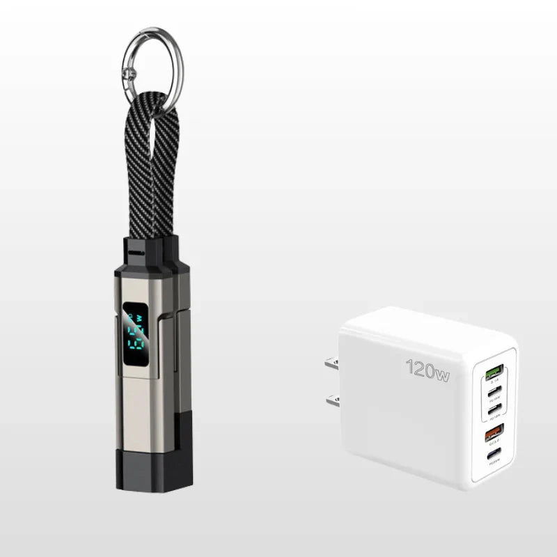 🔥Limited Time SALE 50% OFF🔥4-in-1 Digital Display Keychain Charging Cable