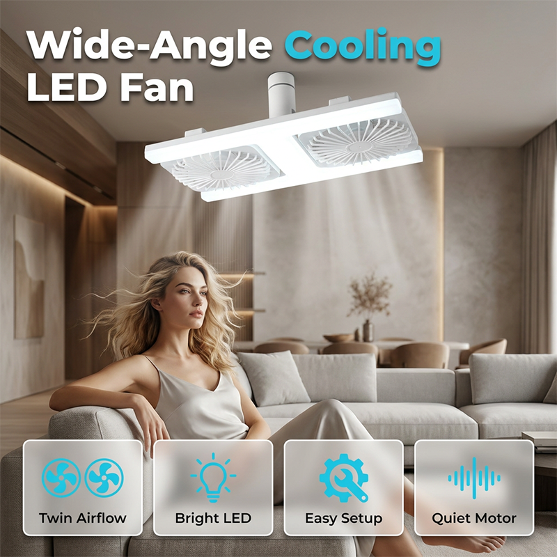 Modern 2-in-1 LED Ceiling Fan Light