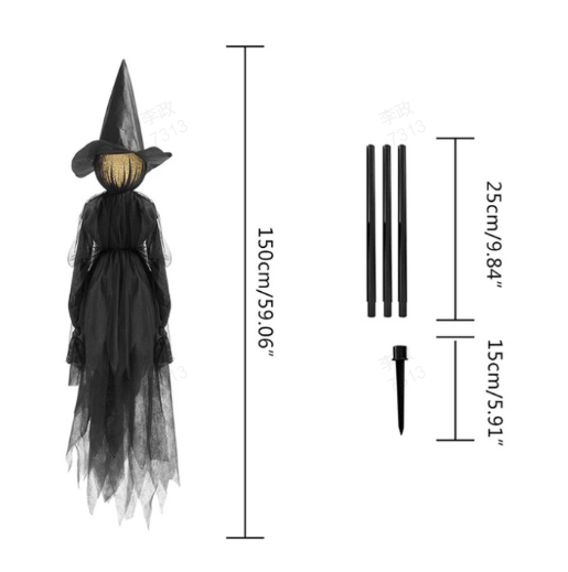 Three Glowing Pumpkin Witches Create Your Spooky Halloween Yard!