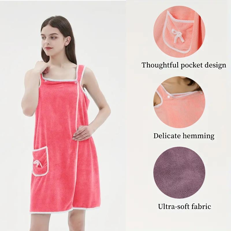 A Perfect Gift For Women Women's Solid Color Coral Fleece Bathrobe