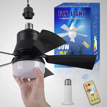 2-in-1 Portable Ceiling Fan & Light With Remote Control