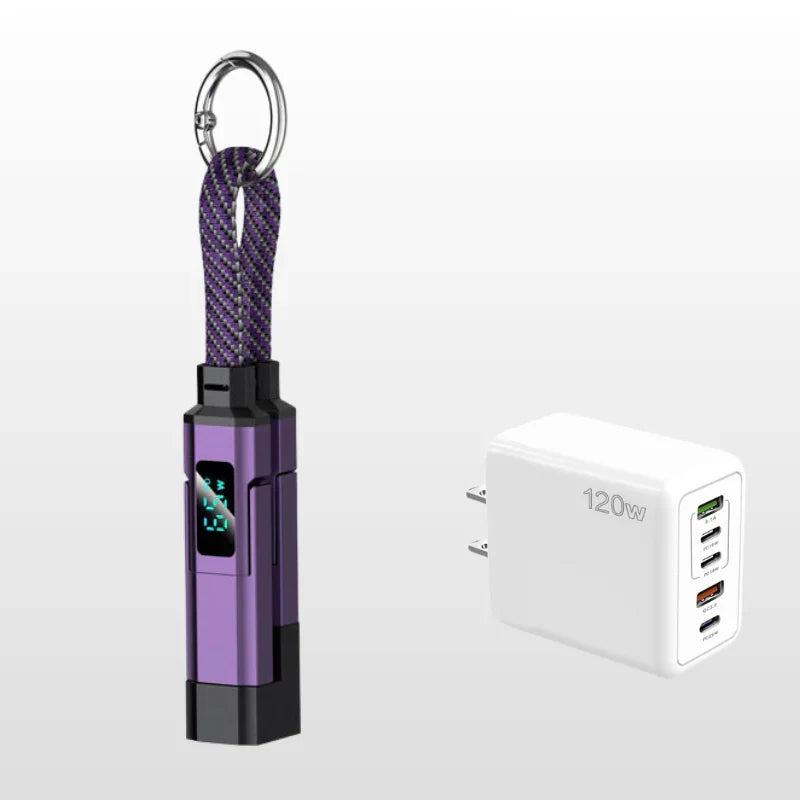 🔥Limited Time SALE 50% OFF🔥4-in-1 Digital Display Keychain Charging Cable