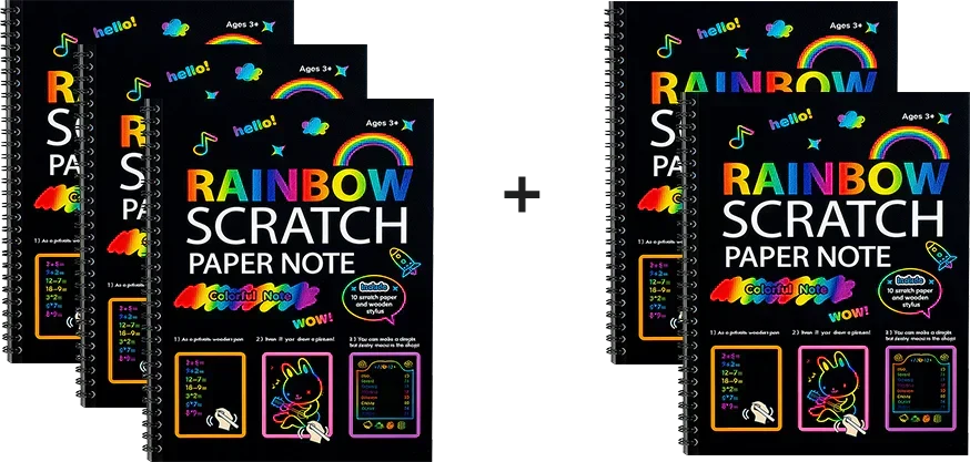 ⏳Limited-time 41% off⏰ Rated 5/5 by 10,000+ Users Creative Rainbow Scratch Art Notebook