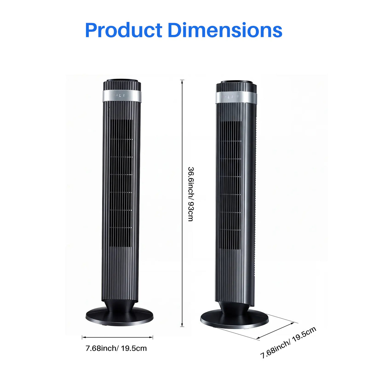 【New】Tower Fan for Bedroom, 28dB Silent Standing Fan with 12H Timer, Smart Auto Mode, 64° Oscillating Bladeless Cooling Fan for Home Office