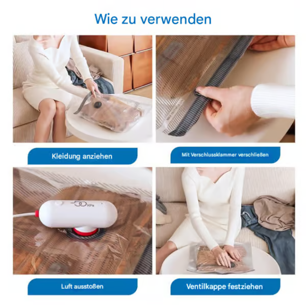 🧳   Pack of 6 Compression Bags for USB Electric Vacuum Cleaner – Space-Saving Storage, Airtight Seal, Reusable & Durable 🌀