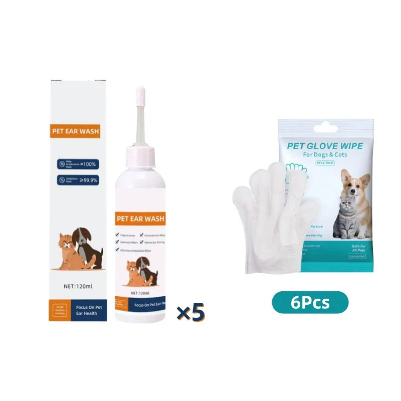 📢✨ Pet Ear Cleaner - Gentle Formula with Soothing Aloe for Dogs & Cats, Prevents Infections & Odor 🌿