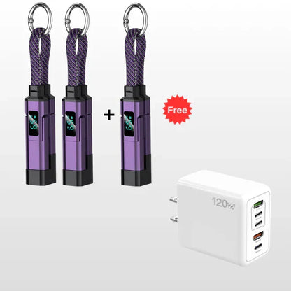 🔥Limited Time SALE 50% OFF🔥4-in-1 Digital Display Keychain Charging Cable
