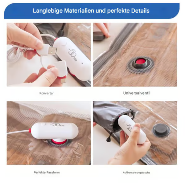 🧳   Pack of 6 Compression Bags for USB Electric Vacuum Cleaner – Space-Saving Storage, Airtight Seal, Reusable & Durable 🌀