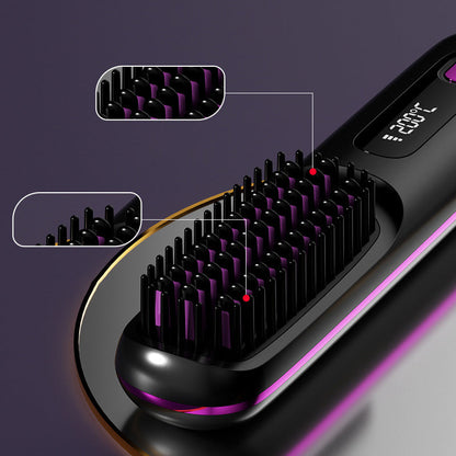 💁‍♀️Wireless Ceramic Hair Straightening Comb – Fast Heating, Anti-Frizz & Tangle-Free Design ✨