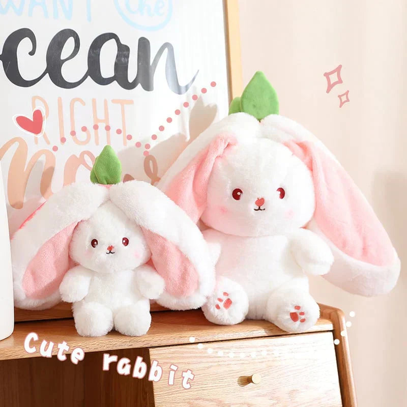 🎅Nice Gift🍓Strawberry Bunny Transformed into Little Rabbit🎀 Fruit Doll Plush Toy🐰