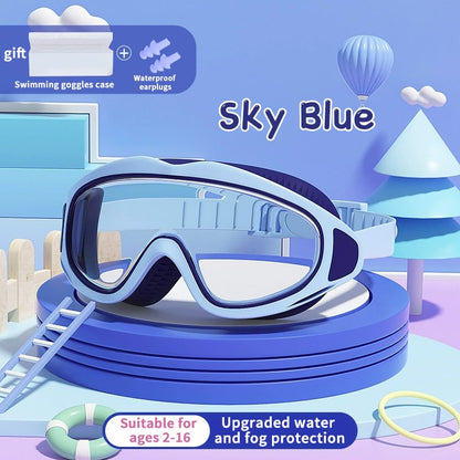 HD children's large frame waterproof and anti-fog swimming goggles