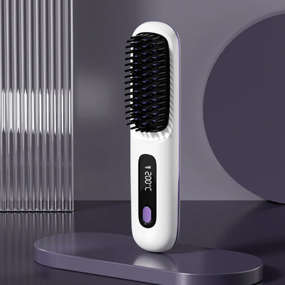 💁‍♀️Wireless Ceramic Hair Straightening Comb – Fast Heating, Anti-Frizz & Tangle-Free Design ✨