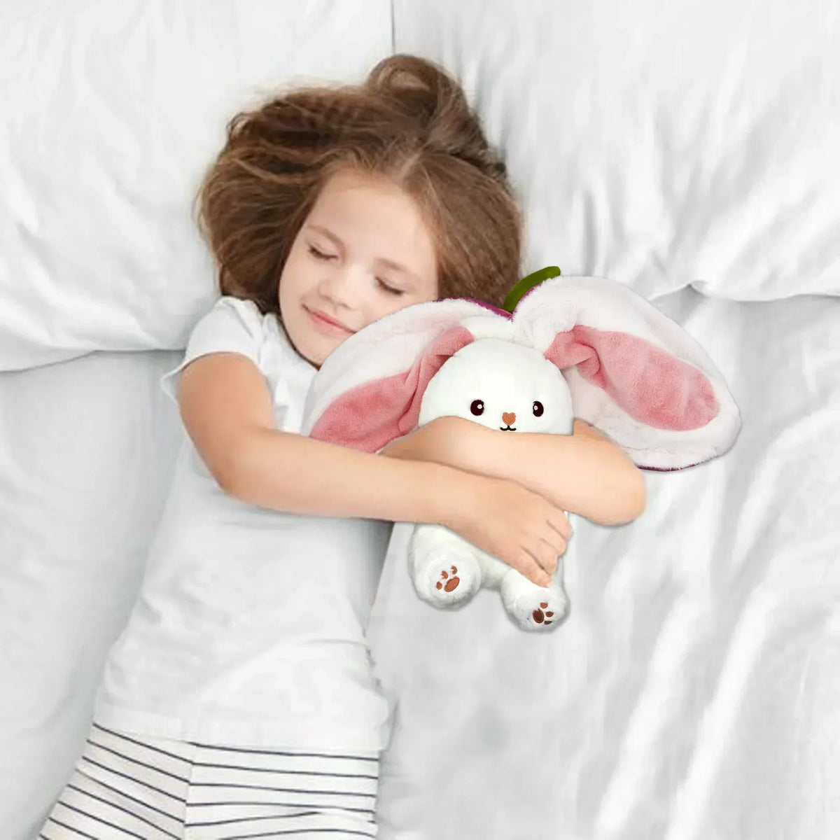 🎅Nice Gift🍓Strawberry Bunny Transformed into Little Rabbit🎀 Fruit Doll Plush Toy🐰