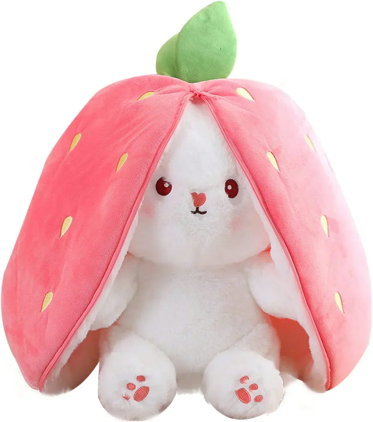 🎅Nice Gift🍓Strawberry Bunny Transformed into Little Rabbit🎀 Fruit Doll Plush Toy🐰