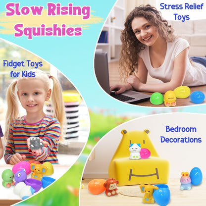 🔥LAST DAY SALE 49% OFF🔥12/24PCS Easter Eggs Prefilled Slow Rising Squishy Toys