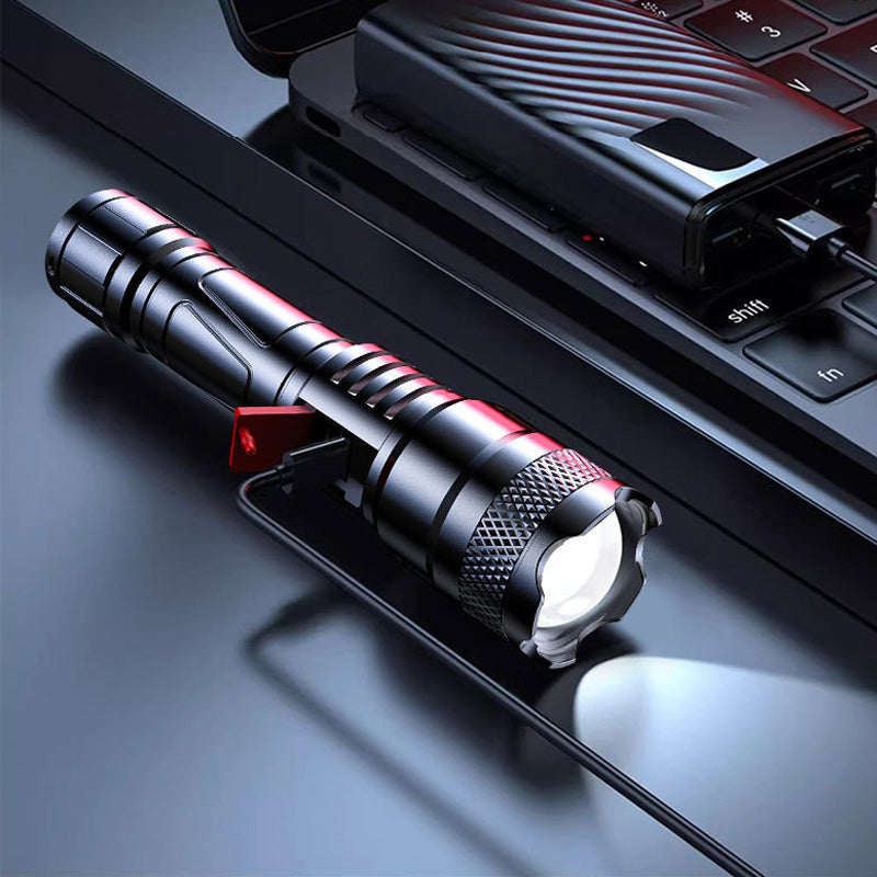 🔦 LED Strong Light Retractable Flashlight | Year-End Mega Sale 50% OFF | Zoomable Beam & Adjustable Length | Rechargeable for Outdoor & Emergency Use 🚀✨