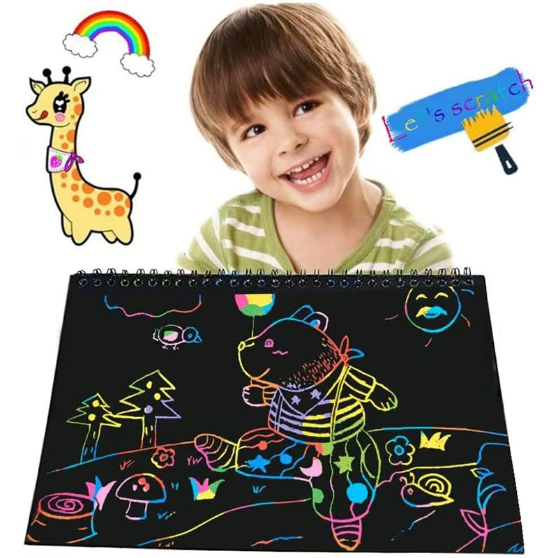 ⏳Limited-time 41% off⏰ Rated 5/5 by 10,000+ Users Creative Rainbow Scratch Art Notebook