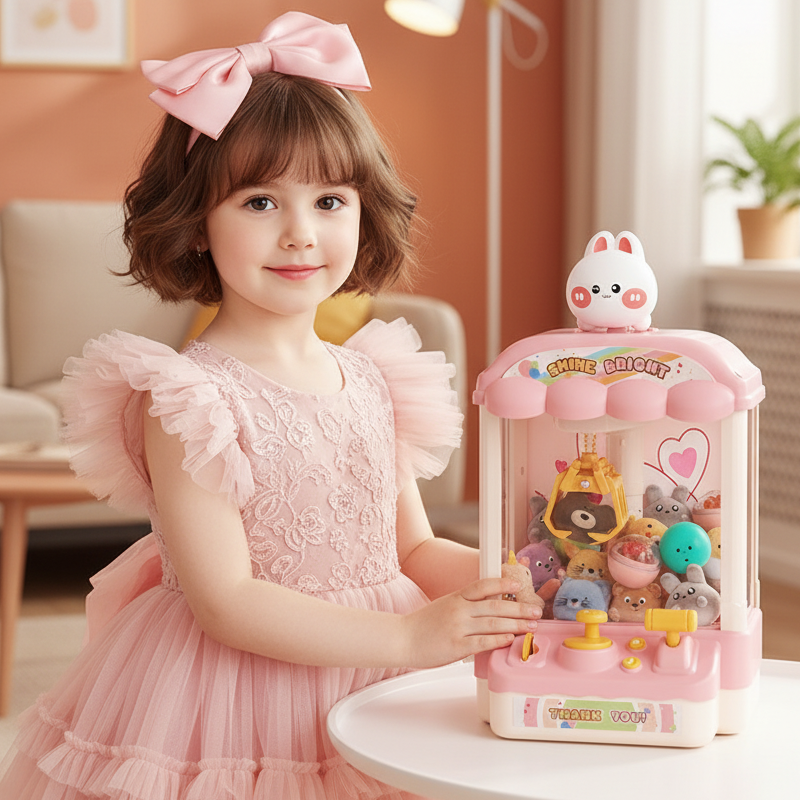 🐾 Cute Animal Claw Machine for Kids 🎉 Includes Plush Toys & Capsule Toys – Hours of Fun! 🧸✈️Free shipping