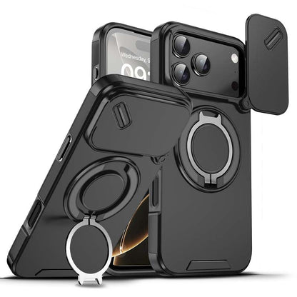 🔥50％ Off ＆Hot Sale🔥Magnetic Phone Case with Ring Stand For iPhone.airbag military protection
