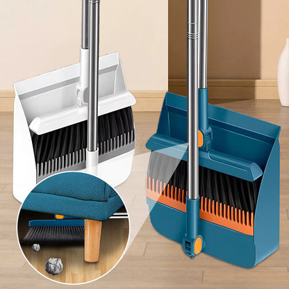 🔥Hot Sale 50% OFF🏠Stand-Up Dustpan Set with 180° Rotating Broom