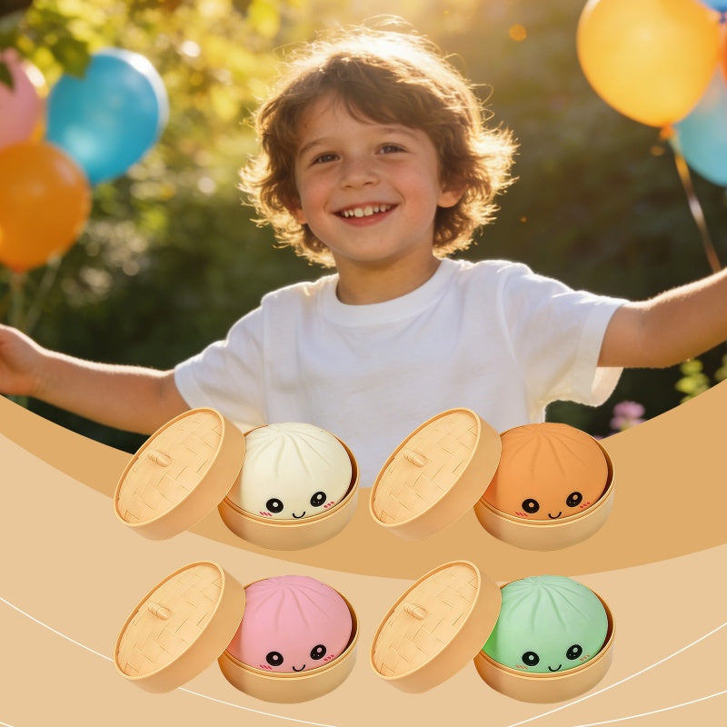 Cute Dumpling Squeeze Toy with Steamer