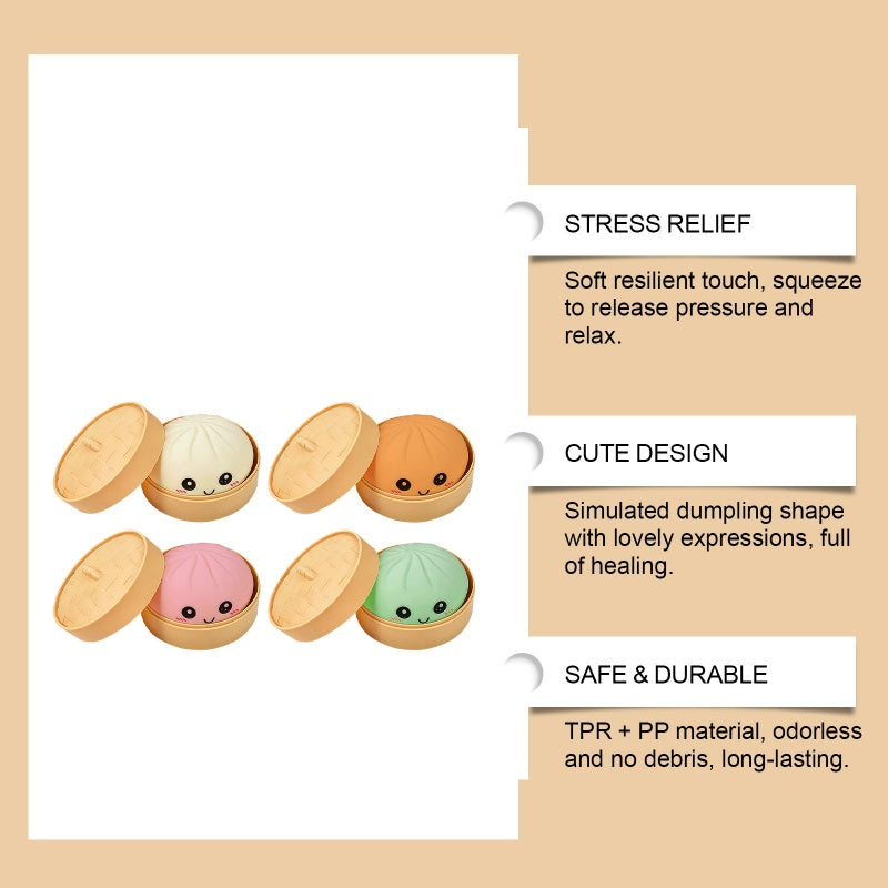 Cute Dumpling Squeeze Toy with Steamer
