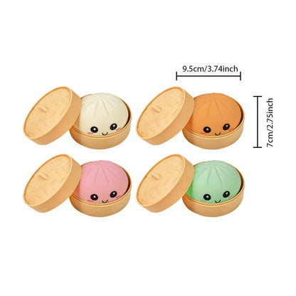 Cute Dumpling Squeeze Toy with Steamer