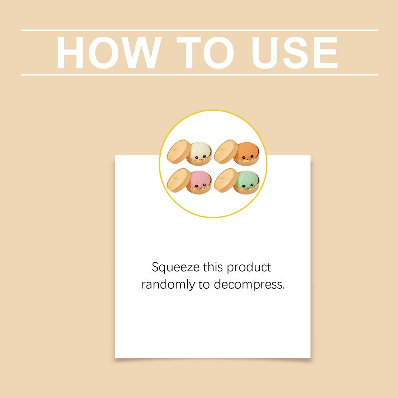 Cute Dumpling Squeeze Toy with Steamer