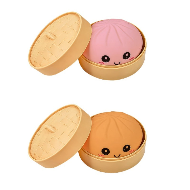 Cute Dumpling Squeeze Toy with Steamer