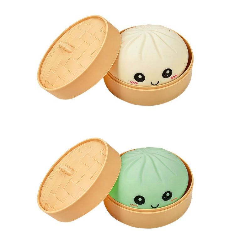 Cute Dumpling Squeeze Toy with Steamer