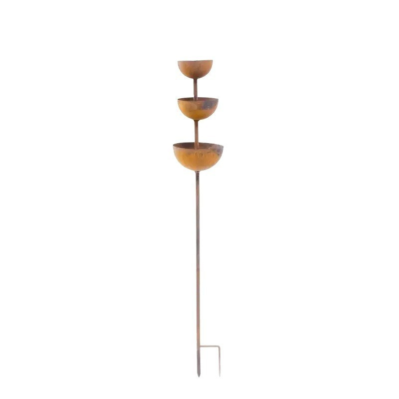 💐3-Tier Rustic Metal Bird Feeder & Drinker Stake