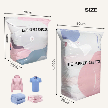 🔥💨 50% OFF! 🧳 No-Pump Vacuum Storage Bags – 3 Second Compression, 90% Space Saved, Air Valve Design – PA+PE Anti-Mould & Moisture Proof – for Clothes, Bedding, Travel – Extra Large Sizes