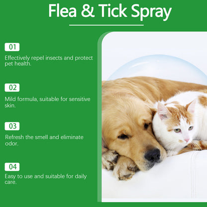 🥳2026 HOT SALE🥳🍃🐾 50% OFF! Natural Flea & Tick Spray – Peppermint & tea tree oil, safe for cats & dogs. Soothes itchy skin, no harsh chemicals. Just spray & go. A gentle pest solution. 🌿✨