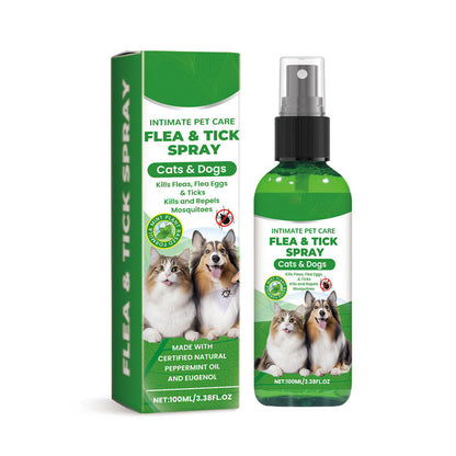 🥳2026 HOT SALE🥳🍃🐾 50% OFF! Natural Flea & Tick Spray – Peppermint & tea tree oil, safe for cats & dogs. Soothes itchy skin, no harsh chemicals. Just spray & go. A gentle pest solution. 🌿✨