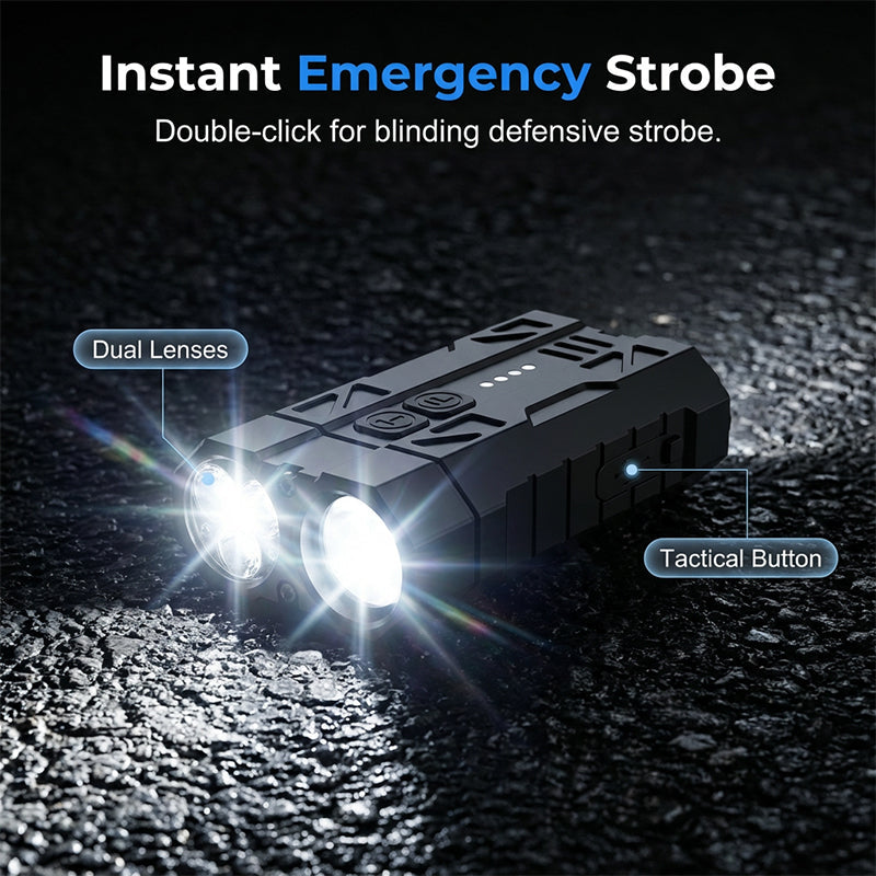 Dual-Source EDC Flashlight with Magnetic Base