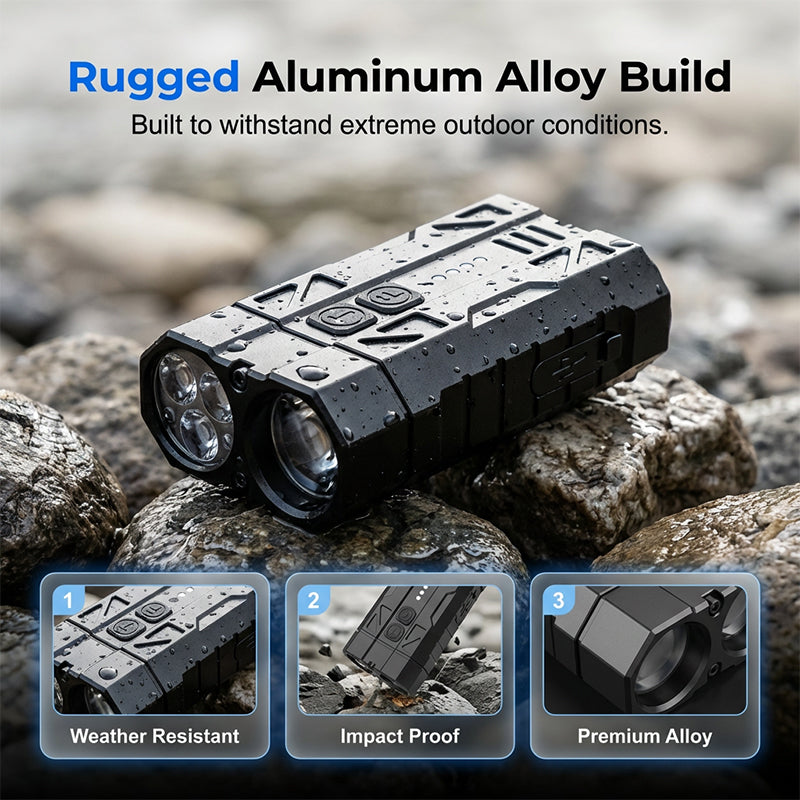 Dual-Source EDC Flashlight with Magnetic Base