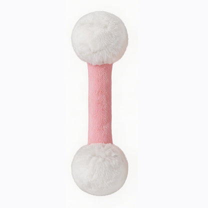Plush Dumbbell-Shaped Teething Toy for Cats and Dogs