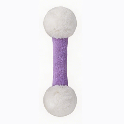 Plush Dumbbell-Shaped Teething Toy for Cats and Dogs