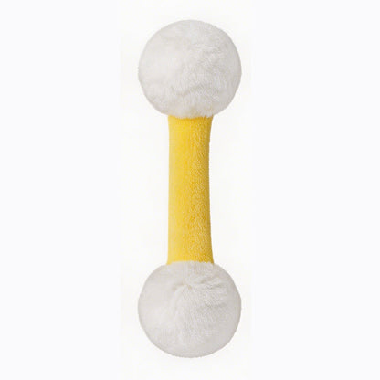 Plush Dumbbell-Shaped Teething Toy for Cats and Dogs