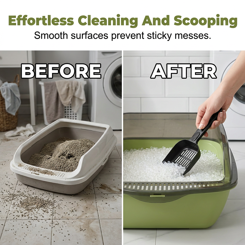 Semi-Enclosed Plastic Litter Box with Splash Guard