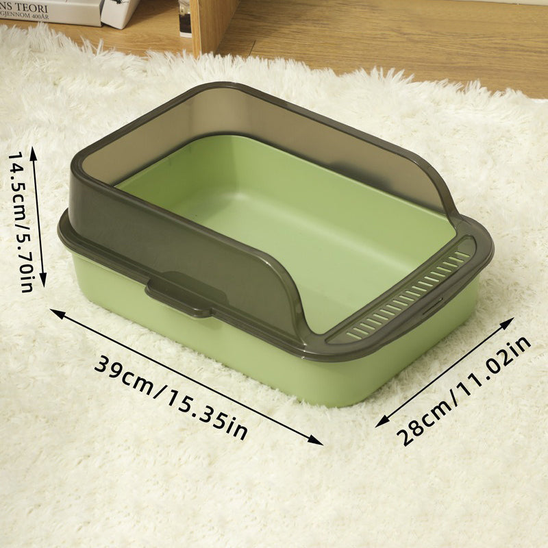 Semi-Enclosed Plastic Litter Box with Splash Guard