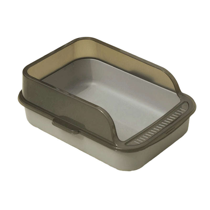 Semi-Enclosed Plastic Litter Box with Splash Guard