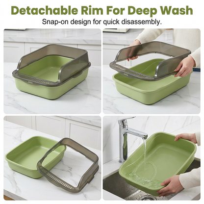 Semi-Enclosed Plastic Litter Box with Splash Guard